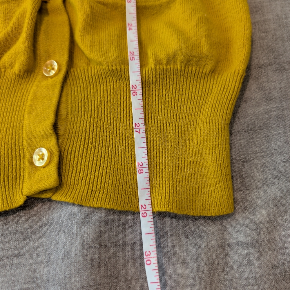Frenchi Longline V-Neck Button-Up Cardigan Mustard Yellow Size S - Picture 11 of 11
